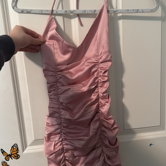 Beginning Boutique Pink Ruched Dress - Picture 3 of 4